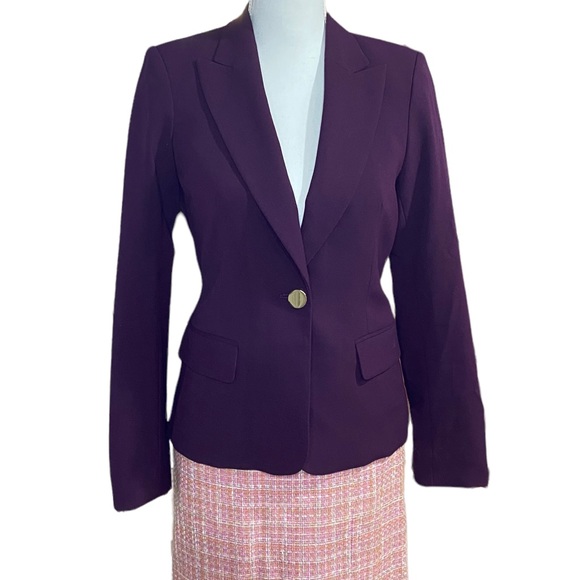 Calvin Klein Jackets & Blazers - New Calvin Klein Fully Lined Suit Jacket in Purple Size 4P w/One Silver Button